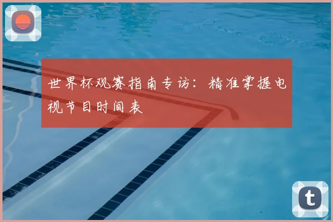 世界杯观赛指南专访：精准掌握电视节目时间表